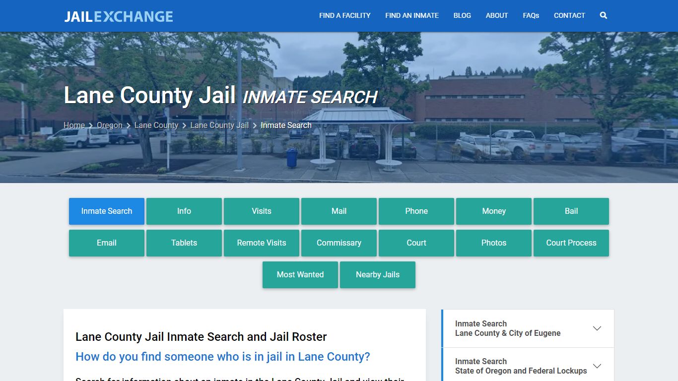 Inmate Search: Roster & Mugshots - Lane County Jail, OR